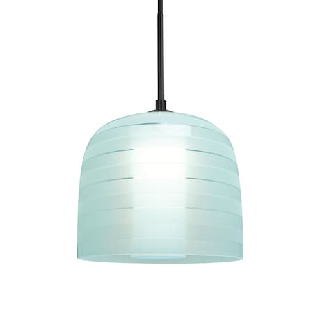 Mitzi 7 Cord Pendant, Cyan, Black Finish, 1x9W LED